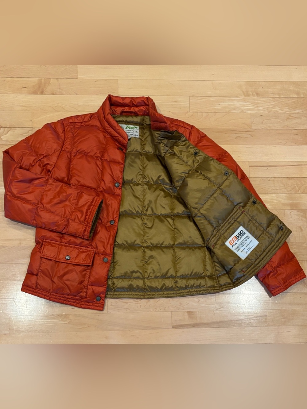 Vintage Eddie Bauer Women’s Goose Down Puffer Jacket - Gorgeous Burnt Orange XL